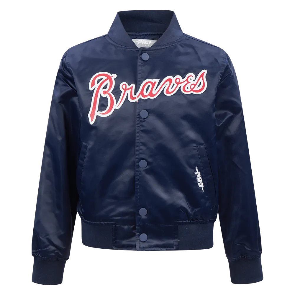 ATLANTA BRAVES CLASSIC LITTLE BOYS SATIN JACKET (MIDNIGHT NAVY)