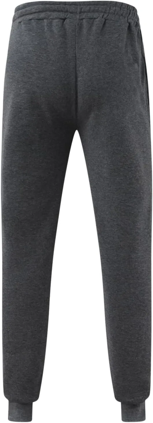 Big and Tall Sweatpants for Men Men's Heavyweight Fleece Cargo Sweatpants Elastic Waist Drawstring Athletic Trousers