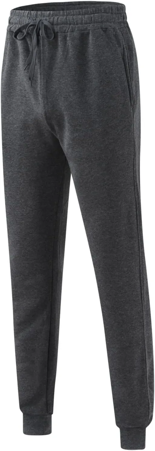 Big and Tall Sweatpants for Men Men's Heavyweight Fleece Cargo Sweatpants Elastic Waist Drawstring Athletic Trousers