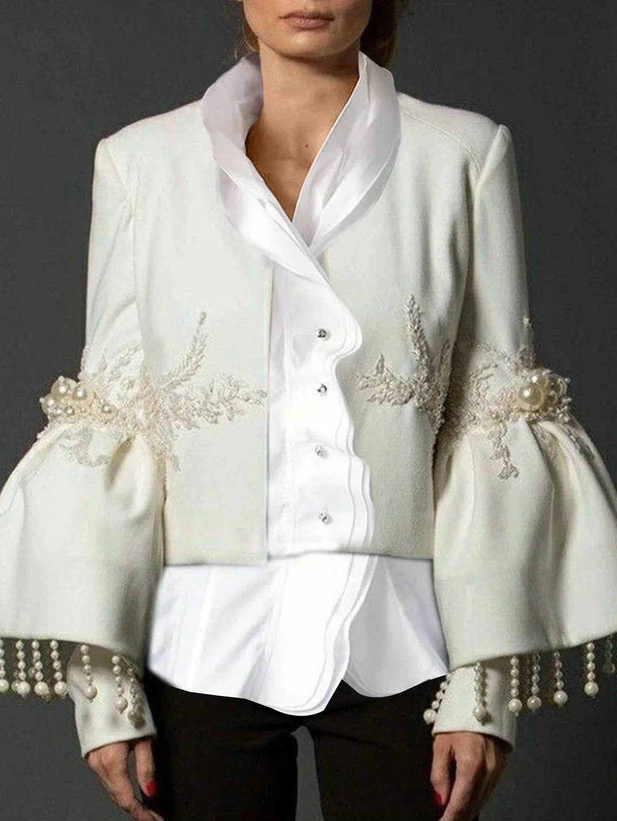 Blouse - Dames - Flared sleeve blouse
