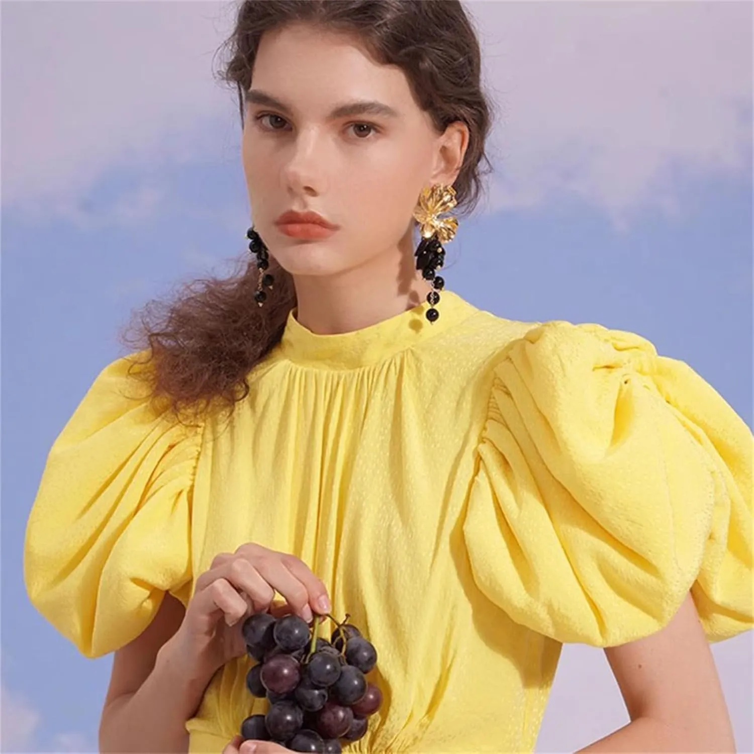 Bohemian Statement Gold Flower Drop Earrings for Women Large Metal Flower Earrings Gold Elegant Sculptural Exaggerated Floral Earring 14K Gold Plated Fashion Bridesmaid Wedding Party Jewelry