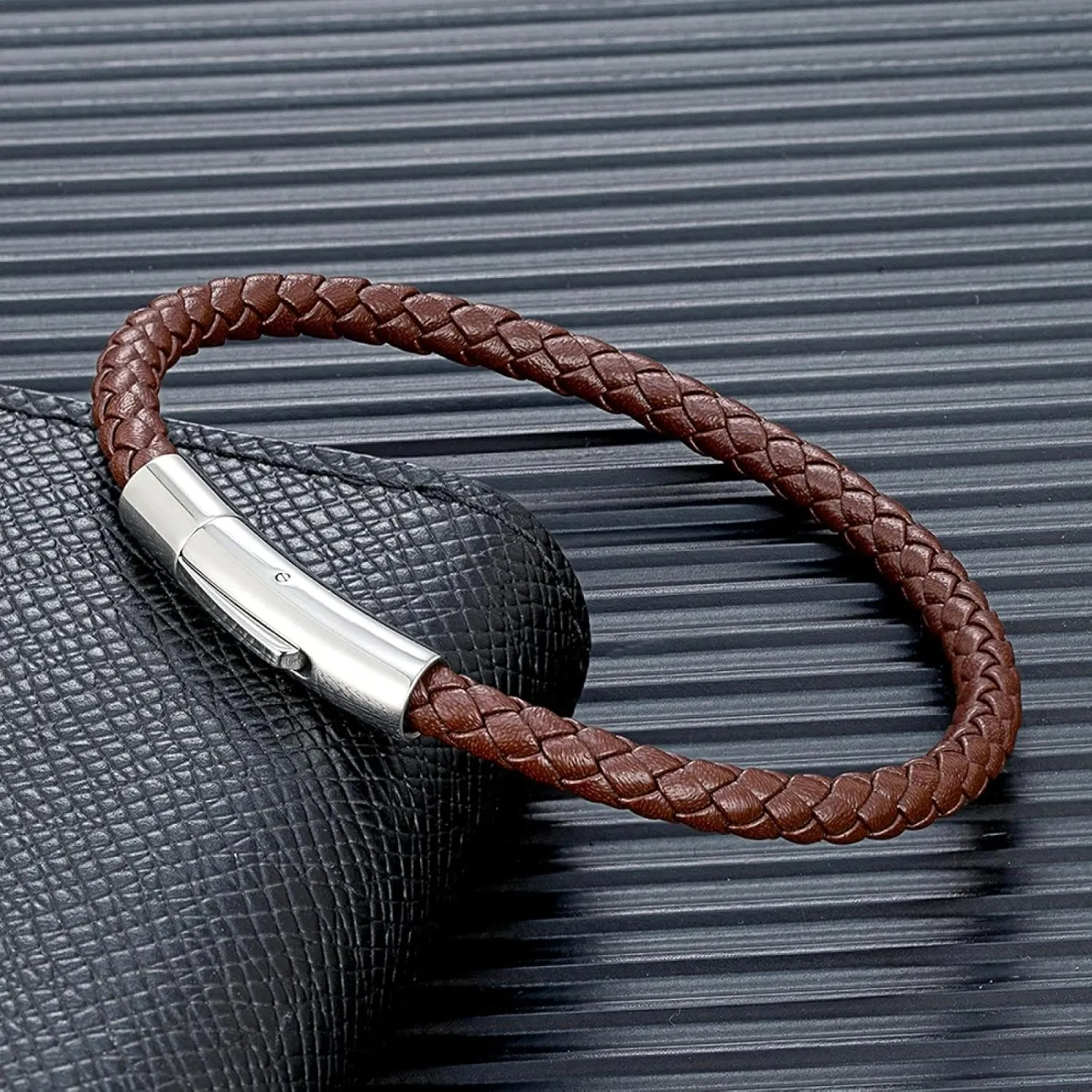 Bracelet Men Bracelets Jewellery Classic Simple Blue Braided Leather Bracelet Buckle For Men Women