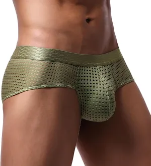 Briefs For Men Breathable Mesh Sexy Low Waist Pure Color Fashion Comfortable Men'S Triangle Brief