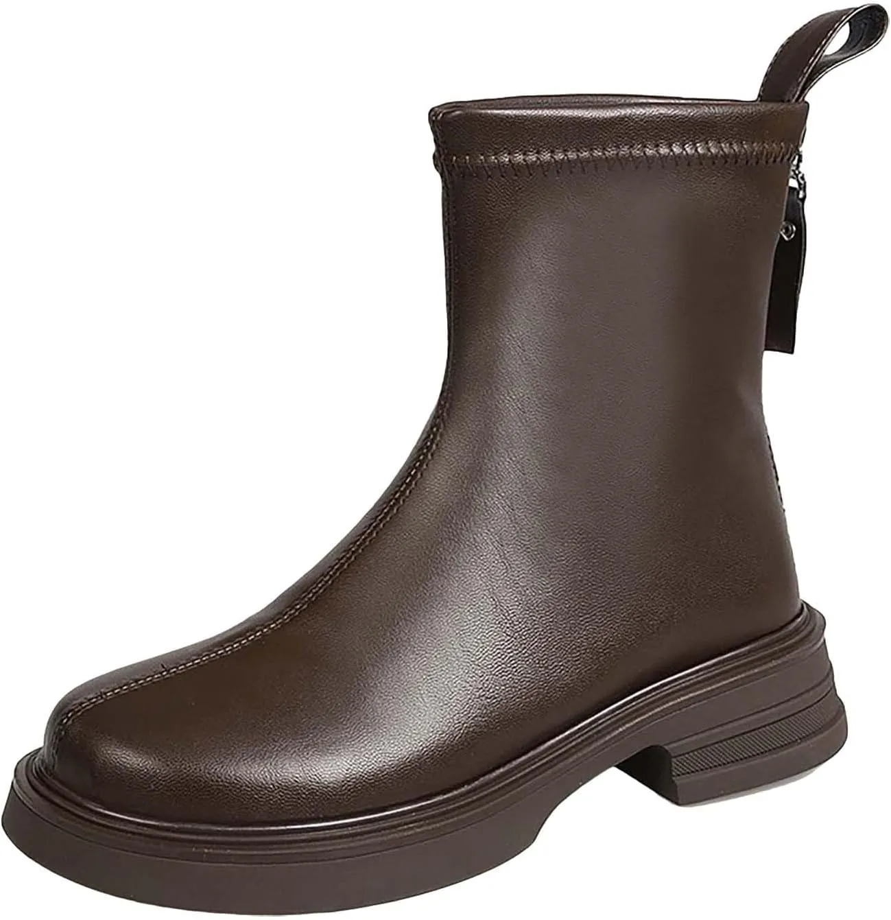 Brown Booties for Women Womens Fall Boots 2024 High Heeled Boots Wide Width Cowboy Boots for Women Black Square toe Ankle Boots for Women Low Heel Small Walking Boot for Sprained Ankle