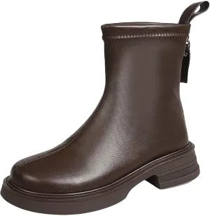 Brown Booties for Women Womens Fall Boots 2024 High Heeled Boots Wide Width Cowboy Boots for Women Black Square toe Ankle Boots for Women Low Heel Small Walking Boot for Sprained Ankle