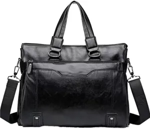 Business Satchel Computer Bag Water Resistant Laptop Leather Retro Shoulder Weatherproof Vintage