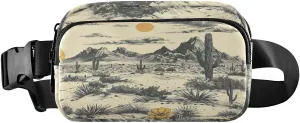 Cactus and Desert Fanny Packs for Women Men, Fashion Belt Bag Waterproof Waist Pack Crossbody Bags with Adjustable Strap for Workout Running Hiking