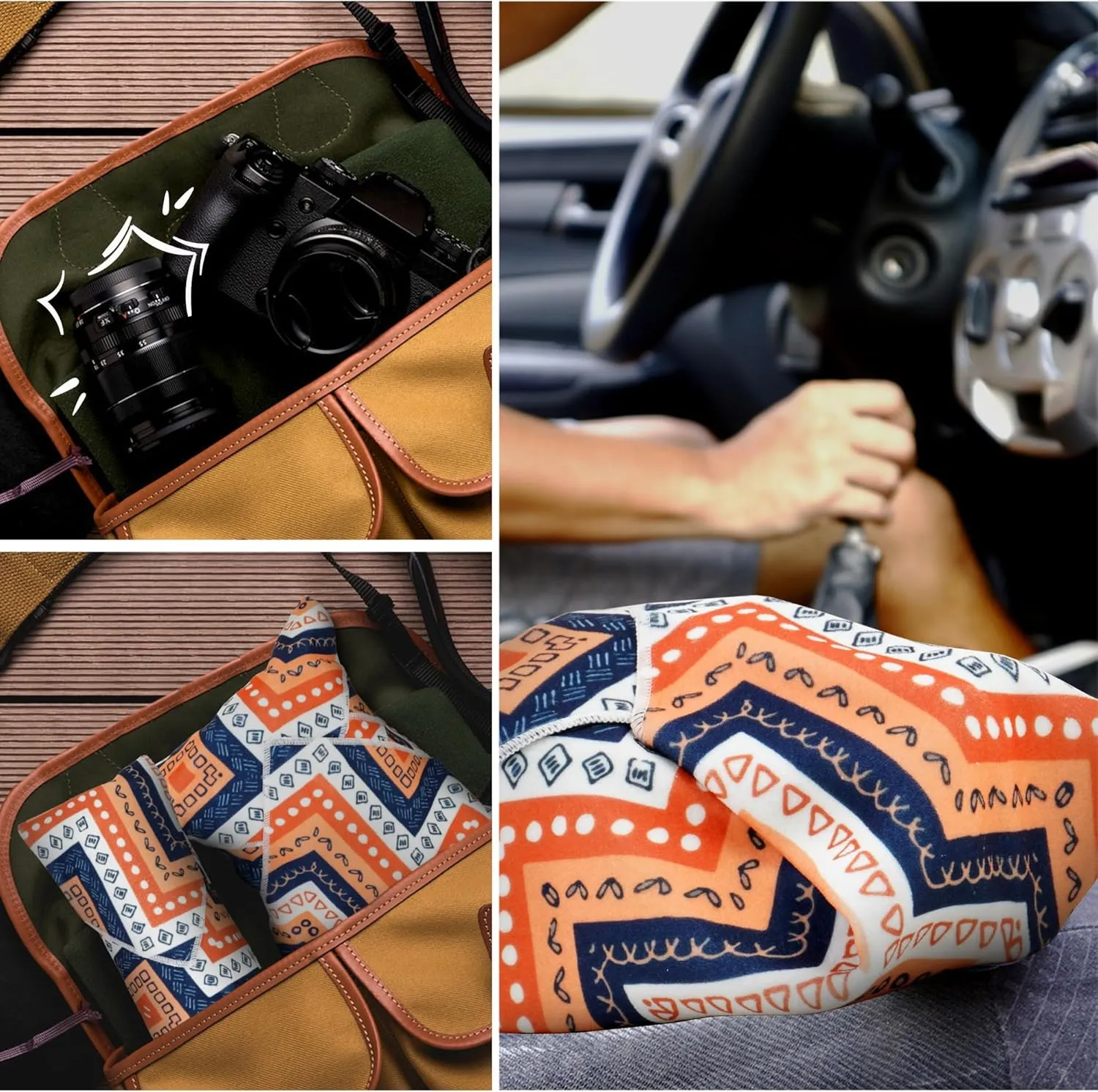 Camera Wrap, Anti-Scratch Protective Wrap, Lens pouche, Magic Self-Adhesive Cloth, Lens Protector, Washable Universal Storage Cloth for DSLR, Smartphones, Laptops, Cosmetic, Household Items