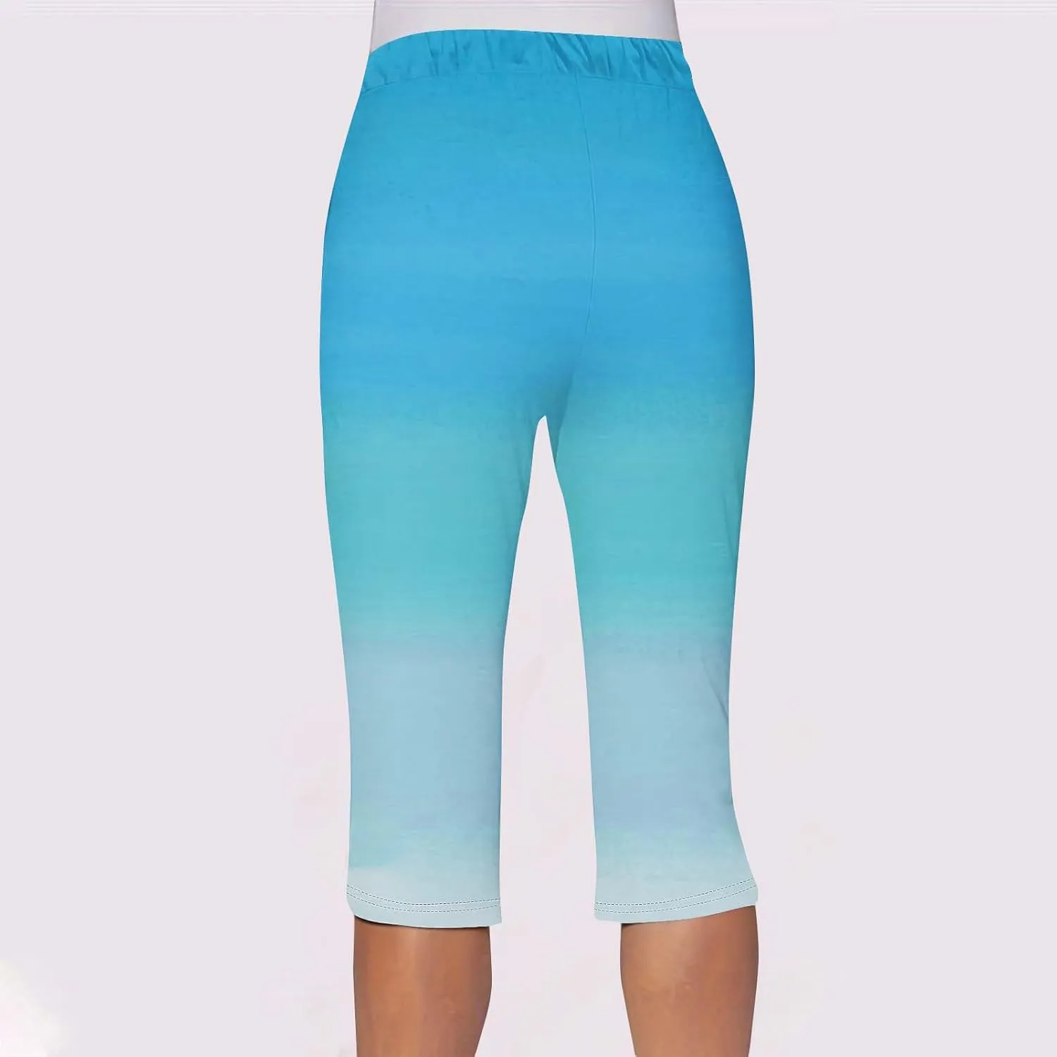 Capri Pants for Women Casual 2025 Summer Drawstring Elastic Pants High Waist Side Split Pant Cropped Trousers