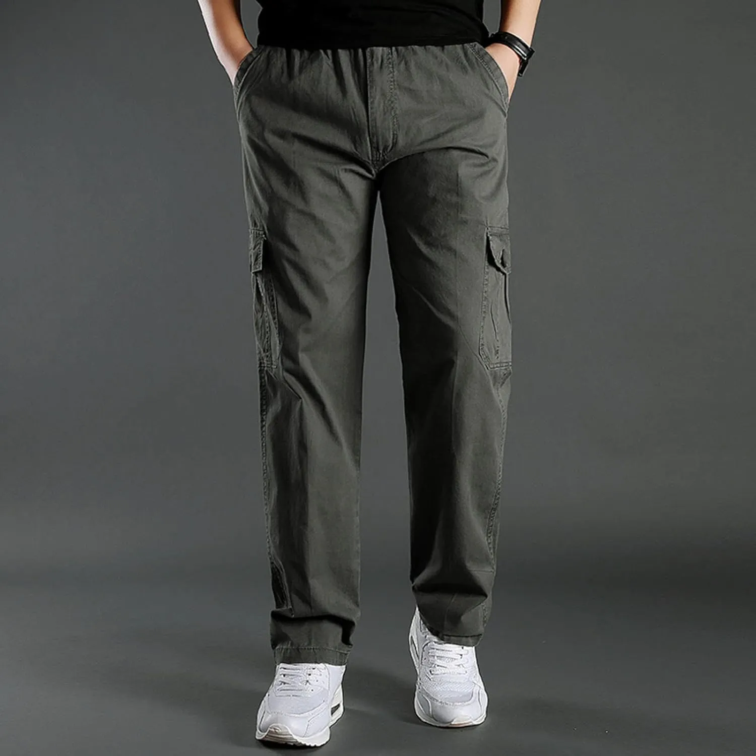 Cargo Pants for Men Big and Tall, Classic Fit Multi Pockets Cargo Track Pants Men Loose Fit Men's Lightweight Ripstop