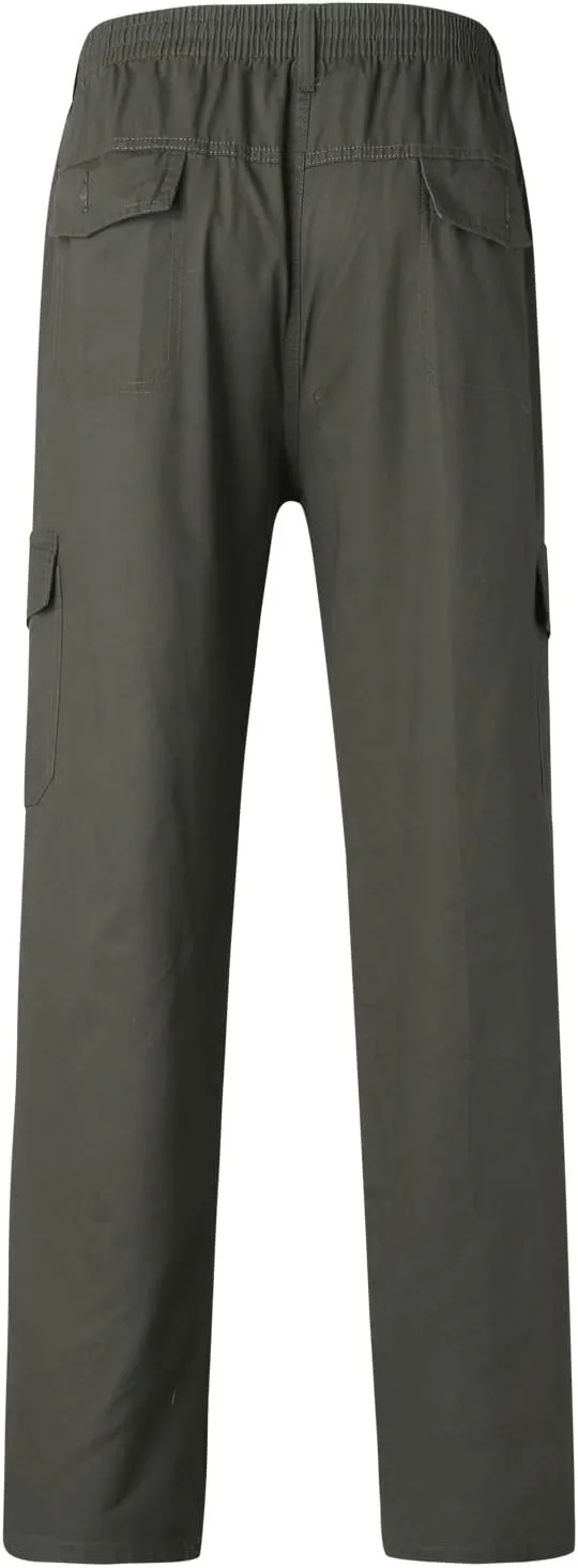 Cargo Pants for Men Big and Tall, Classic Fit Multi Pockets Cargo Track Pants Men Loose Fit Men's Lightweight Ripstop