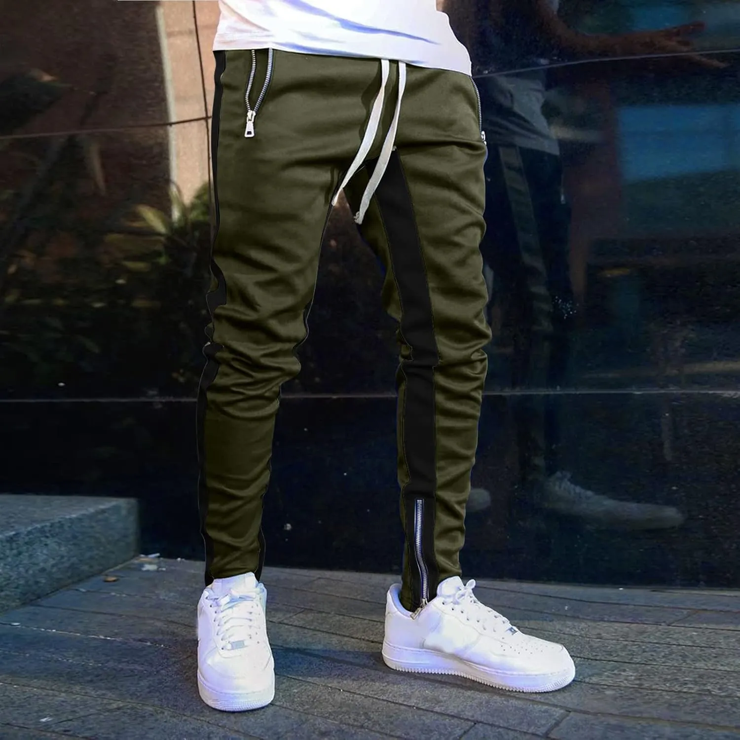 Cargo Pants for Men Big and Tall Straight Fit Cargo Pants for Men Stretch Men's Slim Fit Fleece Pants Winter Big and