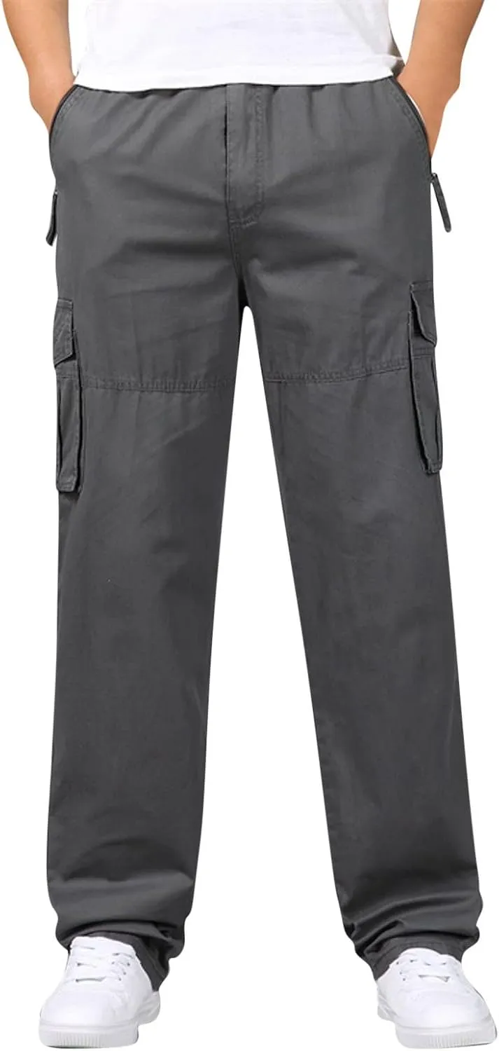 Cargo Pants for Men Joggers Casual Loose Fit Baggy Athletic Jogger Pants with Pockets Sweatpants for Men Men's Active