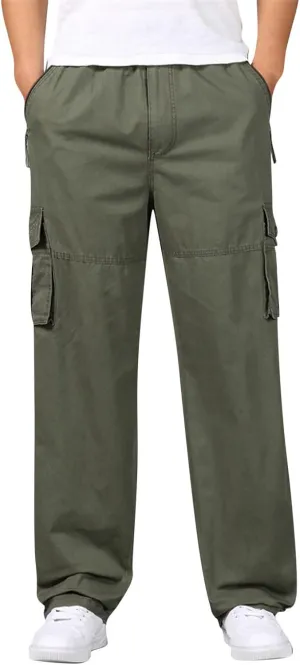 Cargo Pants for Men Joggers Casual Loose Fit Baggy Athletic Jogger Pants with Pockets Sweatpants for Men Men's Active