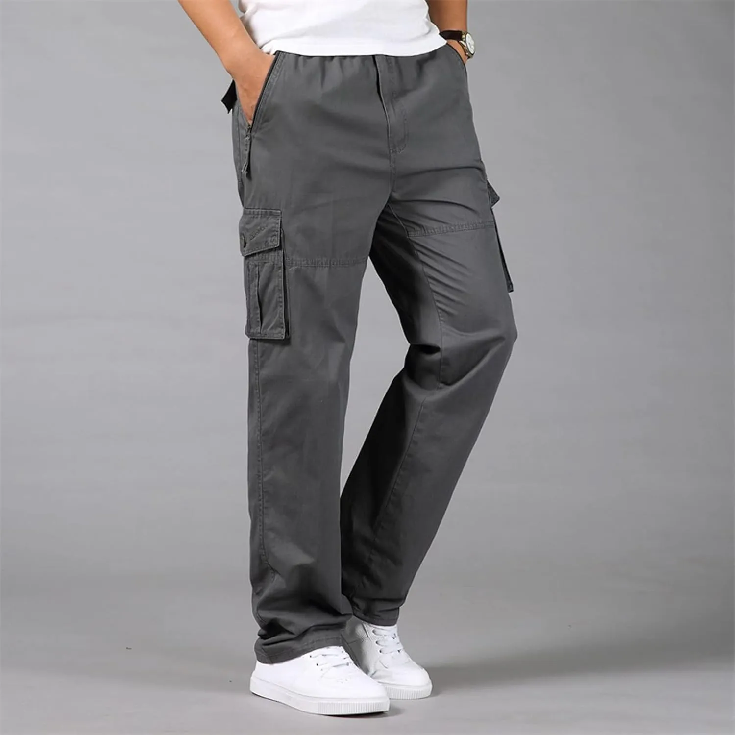 Cargo Pants for Men Joggers Casual Loose Fit Baggy Athletic Jogger Pants with Pockets Sweatpants for Men Men's Active