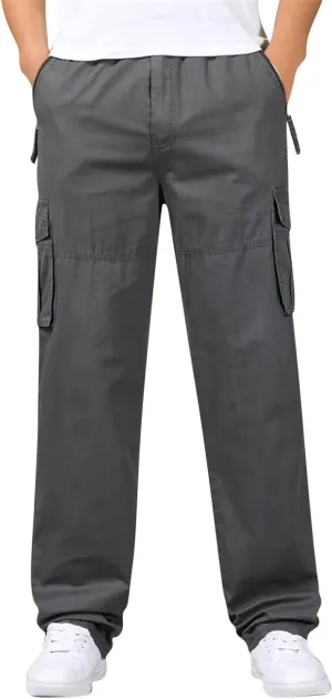 Cargo Pants for Men Joggers Casual Loose Fit Baggy Athletic Jogger Pants with Pockets Sweatpants for Men Men's Active