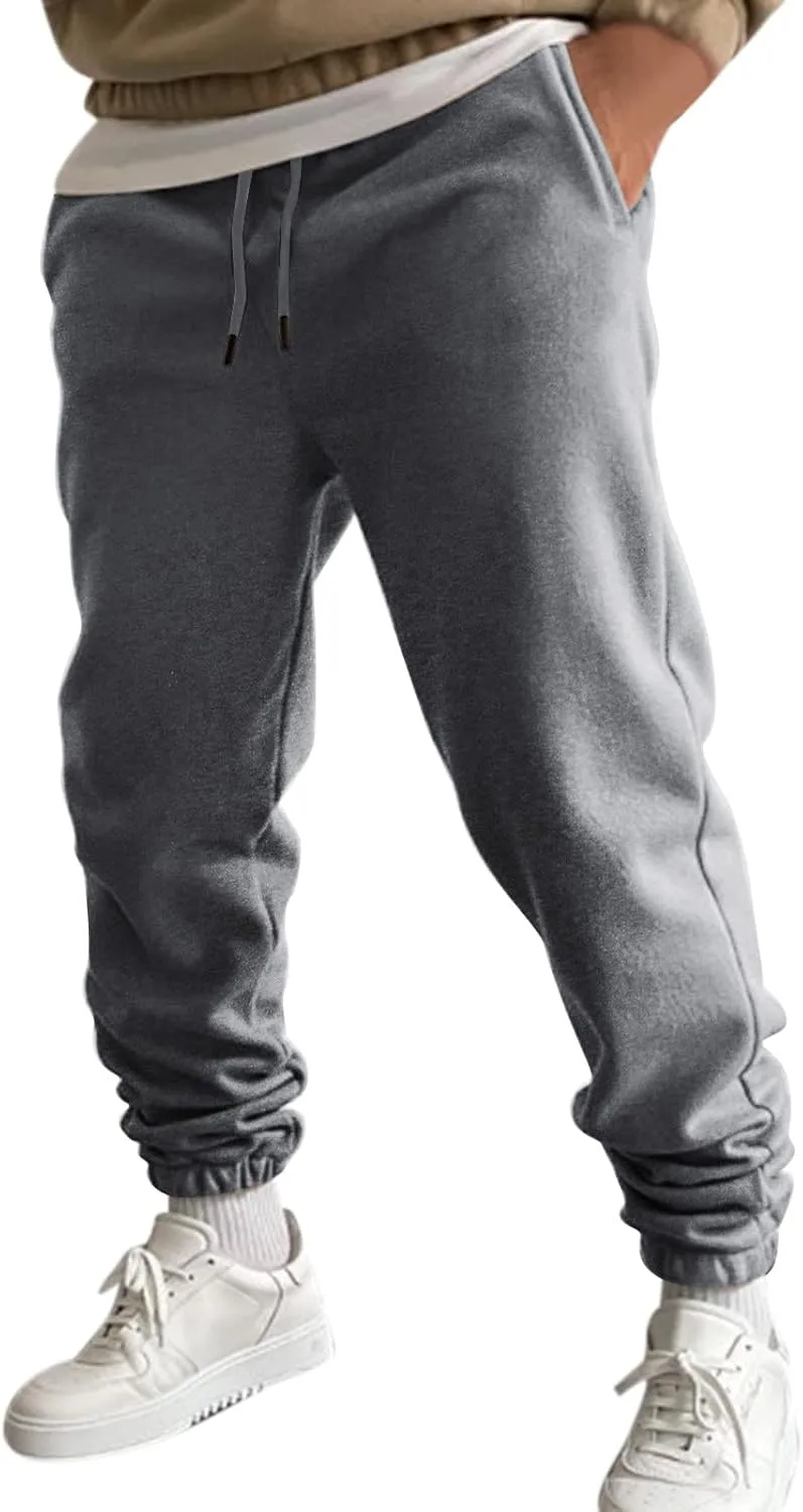 Cargo Pants for Men Joggers Pants Men's Heavyweight Cargo Fleece Sweatpants Stretch Elastic Waist Jogger Sport Pants