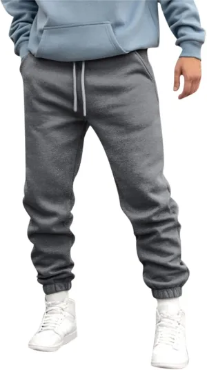 Cargo Pants for Men Joggers Pants Men's Heavyweight Cargo Fleece Sweatpants Stretch Elastic Waist Jogger Sport Pants