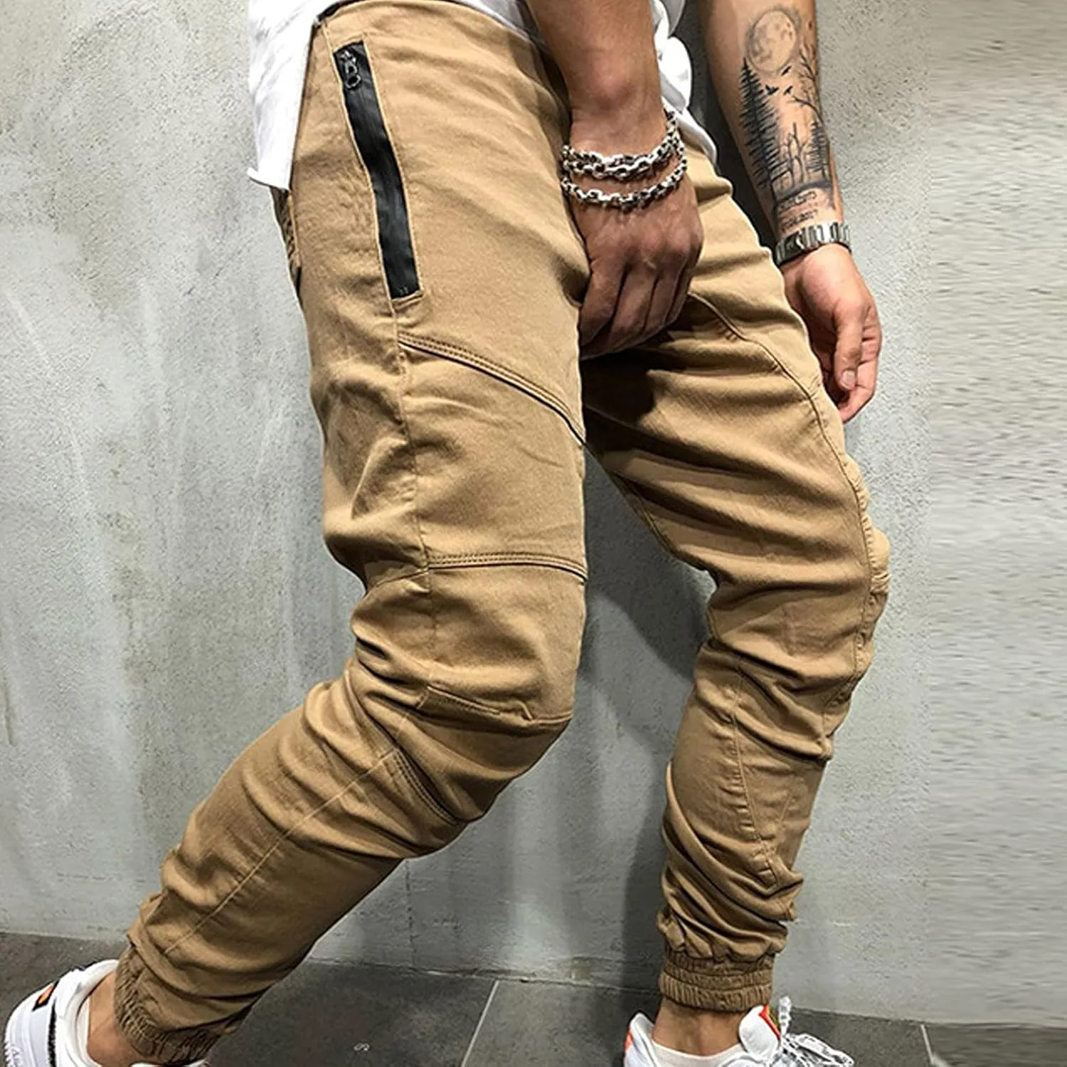 Cargo Pants for Men Relaxed Fit Mens Cargo Pants Sweatpants Men's Heavyweight Cargo Fleece Sweatpants Stretch Elastic