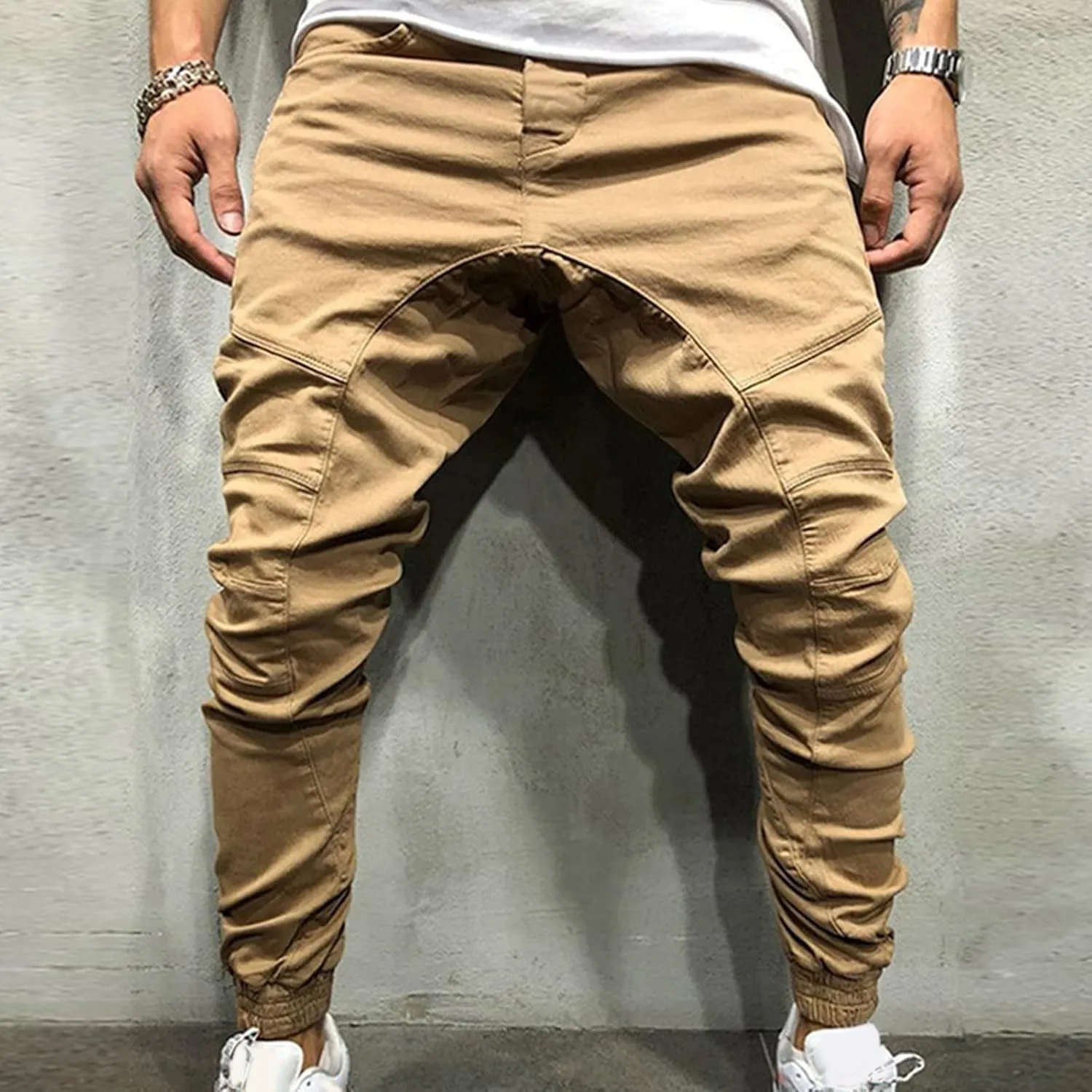 Cargo Pants for Men Relaxed Fit Mens Cargo Pants Sweatpants Men's Heavyweight Cargo Fleece Sweatpants Stretch Elastic