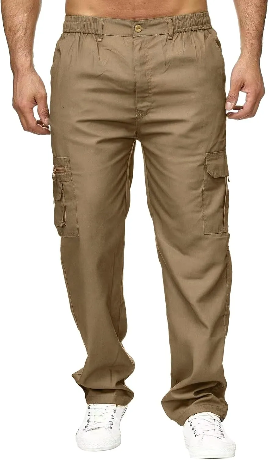 Cargo Pants for Men Relaxed Fit Pants Loose Fit Men's Classic-Fit Expandable-Waist Flat-Front Pant Mens Joggers with