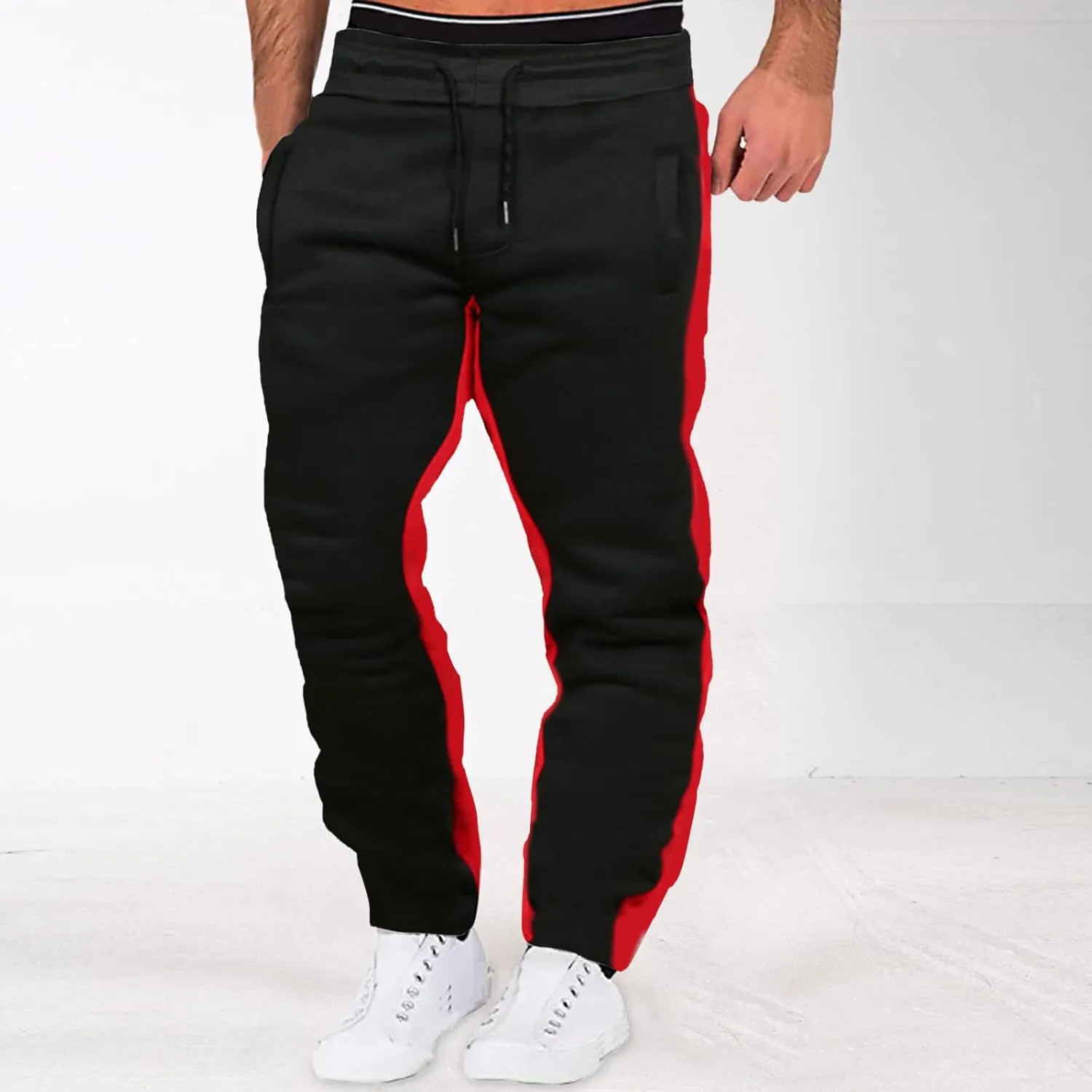 Cargo Sweatpants for Men Baggy Pants Drawstring Waist Workout Outdoor Jogger Sweatpants Men Joggers Chino Cargo Pants