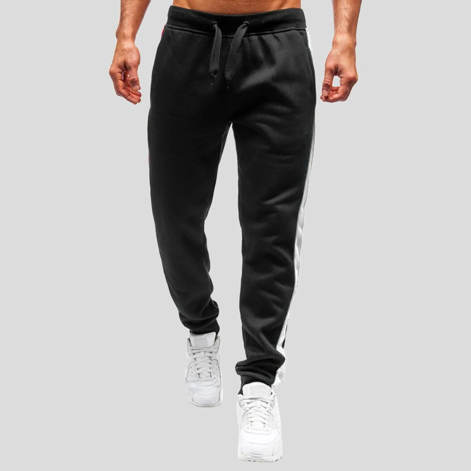Cargo Sweatpants for Men Big and Tall Thermal Winter Running Athletic Joggers with Pockets Men's Gym Training Jogger