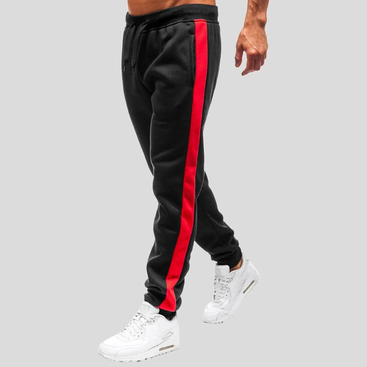 Cargo Sweatpants for Men Big and Tall Thermal Winter Running Athletic Joggers with Pockets Men's Gym Training Jogger