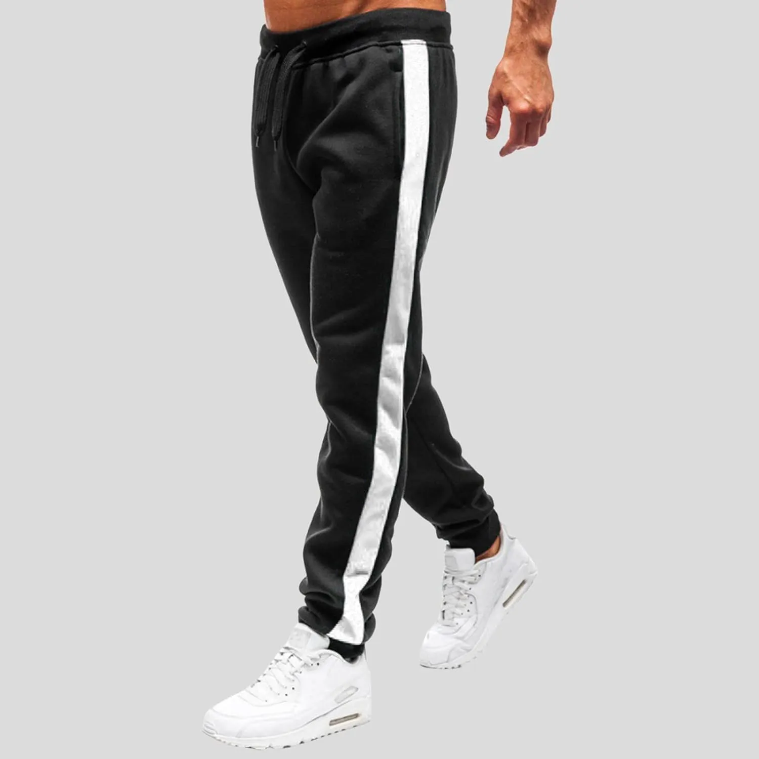 Cargo Sweatpants for Men Big and Tall Thermal Winter Running Athletic Joggers with Pockets Men's Gym Training Jogger