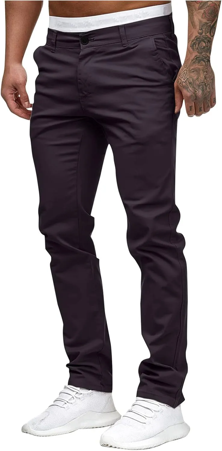 Cargo Sweatpants for Men Khaki Baggy Pants with Zipper Pockets Man's Lightweight Hiking Ripstop Cargo Pants Regular