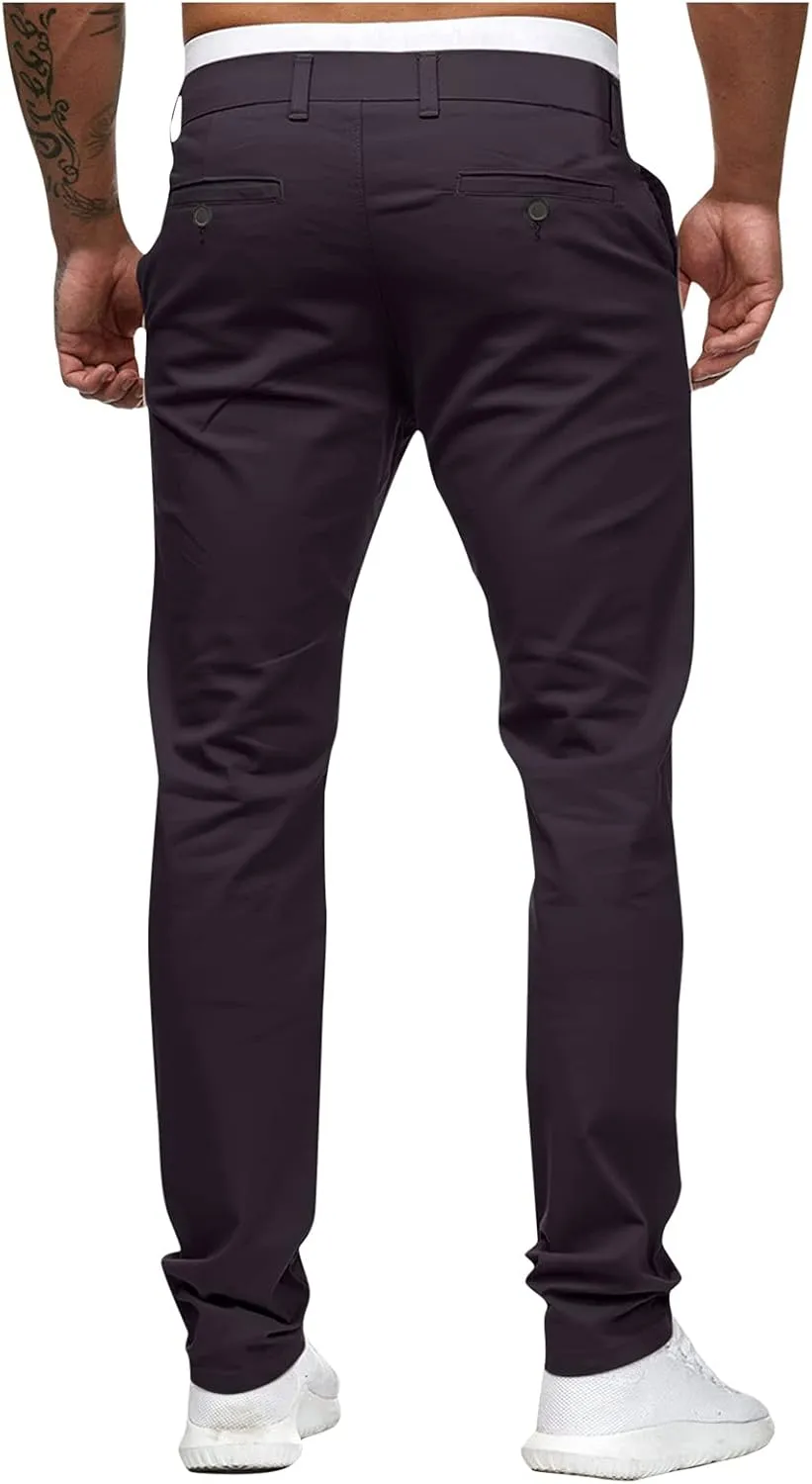 Cargo Sweatpants for Men Khaki Baggy Pants with Zipper Pockets Man's Lightweight Hiking Ripstop Cargo Pants Regular