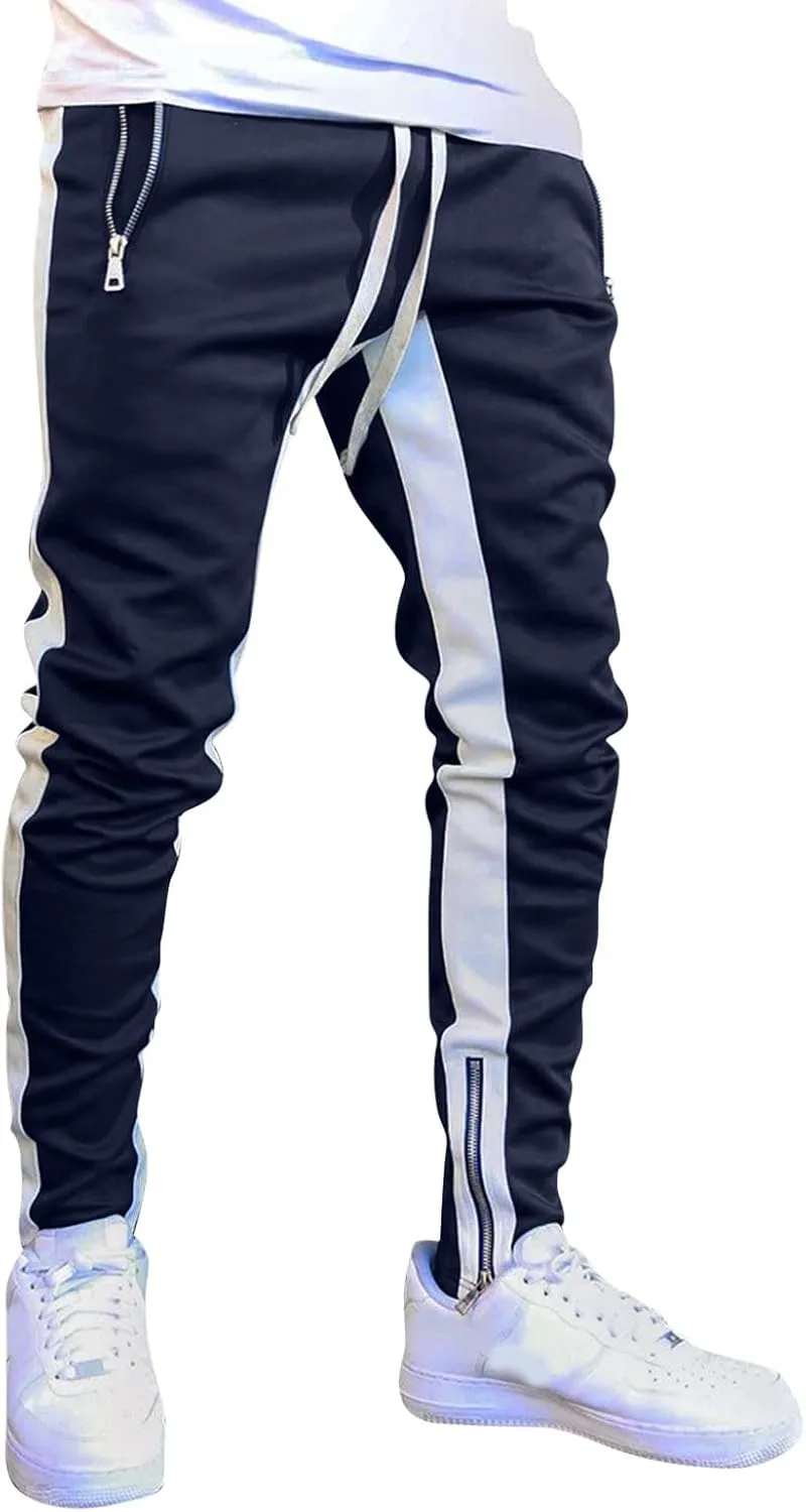 Cargo Sweatpants for Men Pants Sport Daily Workout Pants Mens Baggy Sweatpants with Pockets Fleece Sweat Pants Black