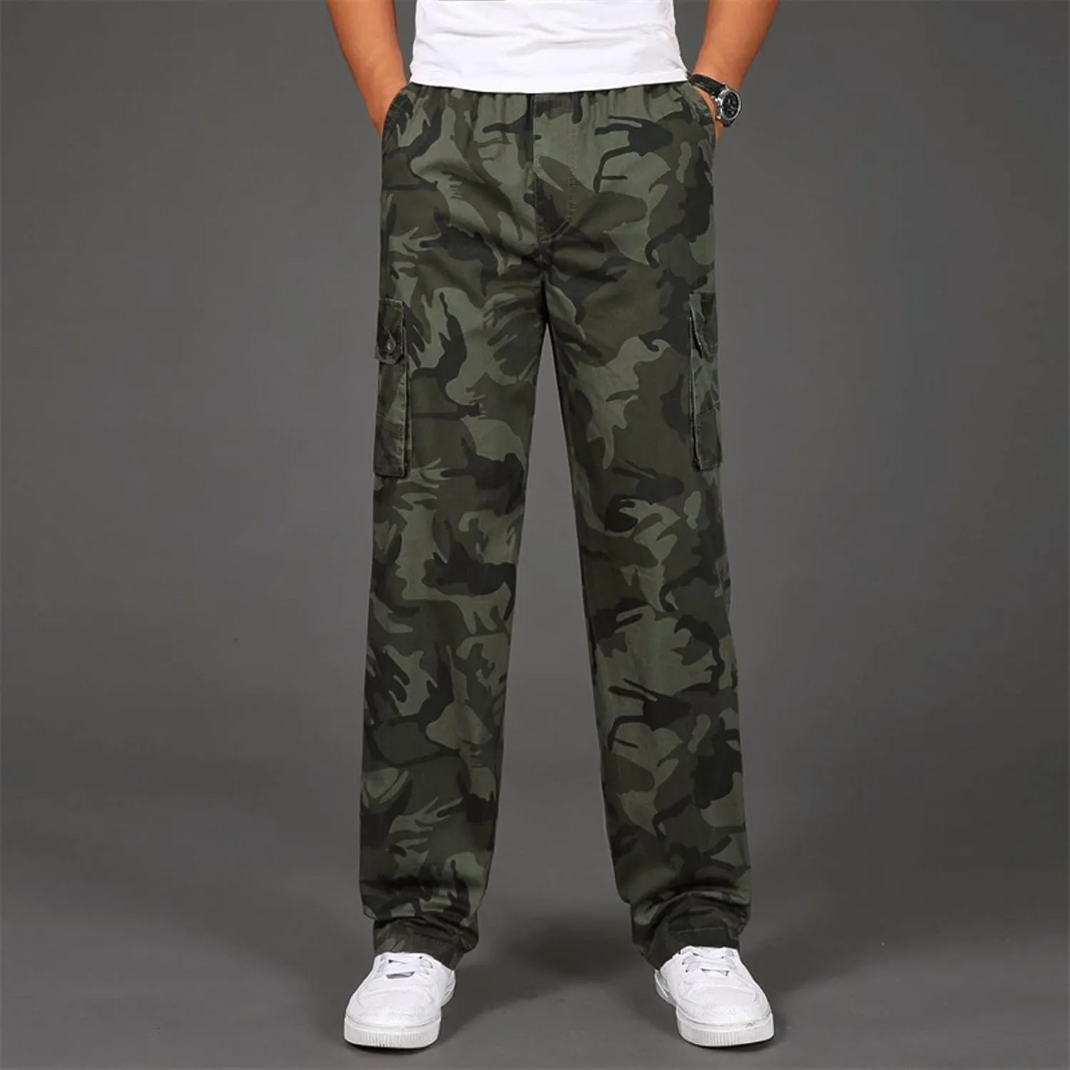 Cargo Trousers for Men Cargo Pants Men's Tech Fleece Active Athletic Casual Open Bottom Cargo Sweatpants with Pockets