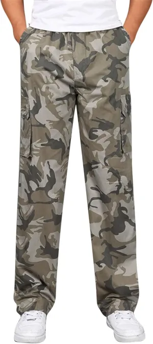 Cargo Trousers for Men Cargo Pants Men's Tech Fleece Active Athletic Casual Open Bottom Cargo Sweatpants with Pockets