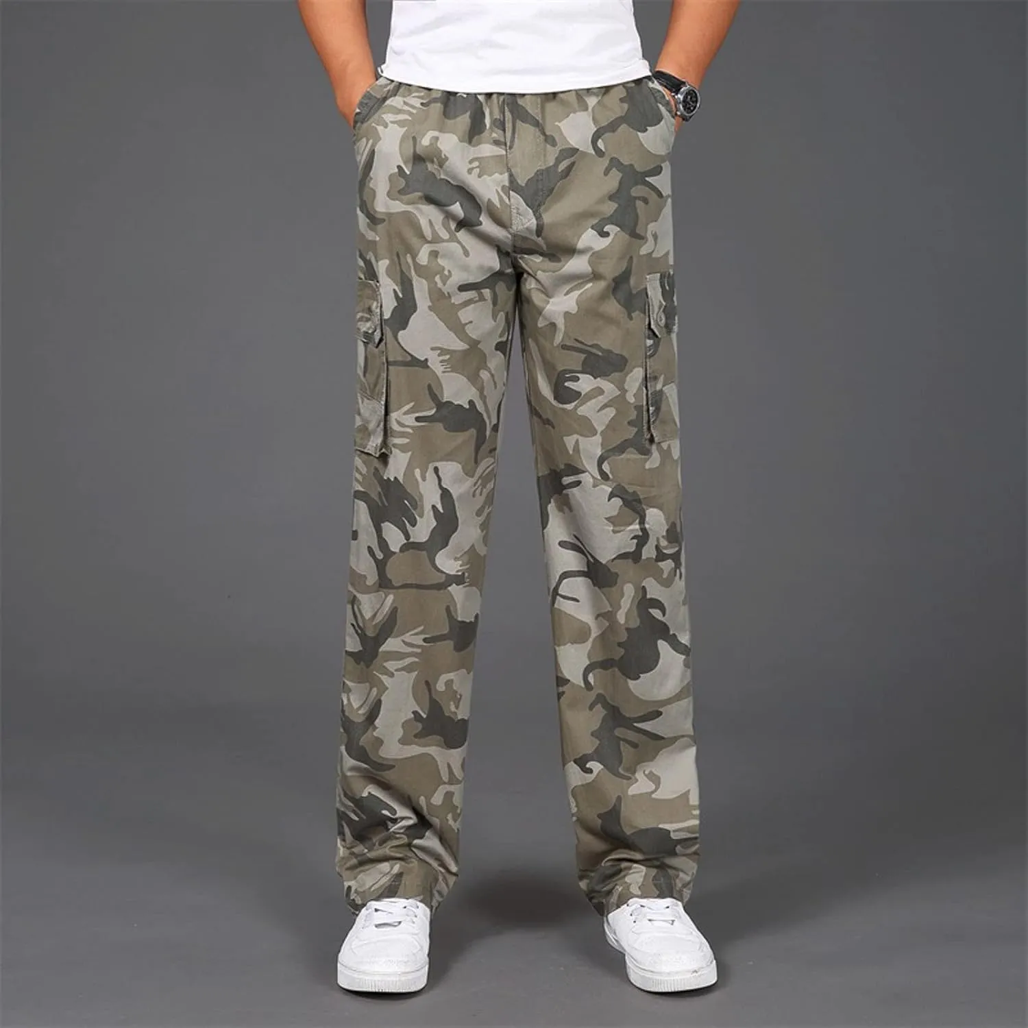 Cargo Trousers for Men Cargo Pants Men's Tech Fleece Active Athletic Casual Open Bottom Cargo Sweatpants with Pockets