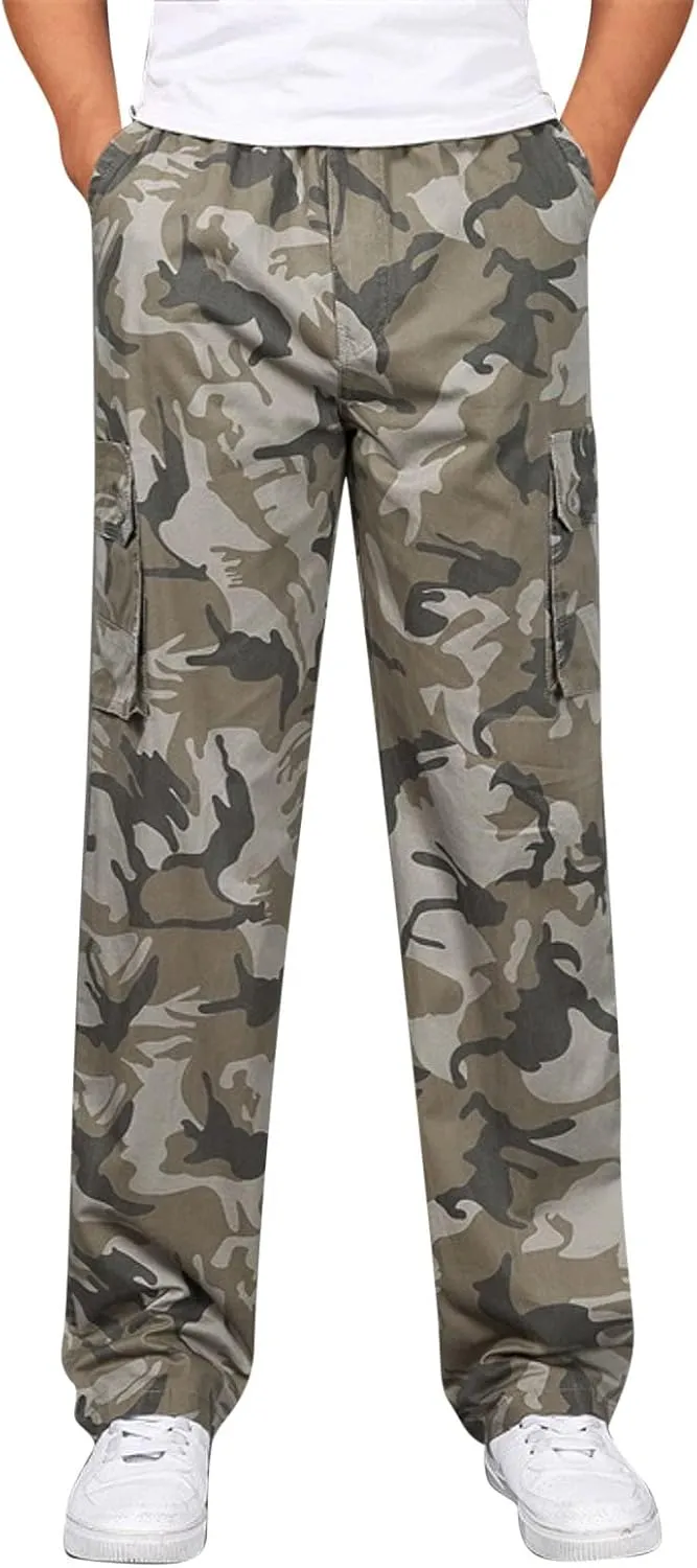 Cargo Trousers for Men Cargo Pants Men's Tech Fleece Active Athletic Casual Open Bottom Cargo Sweatpants with Pockets