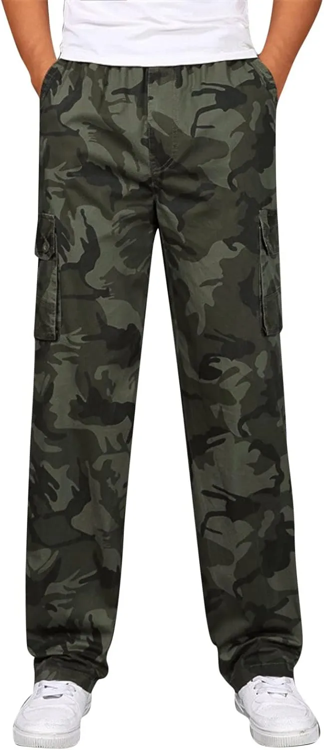 Cargo Trousers for Men Cargo Pants Men's Tech Fleece Active Athletic Casual Open Bottom Cargo Sweatpants with Pockets