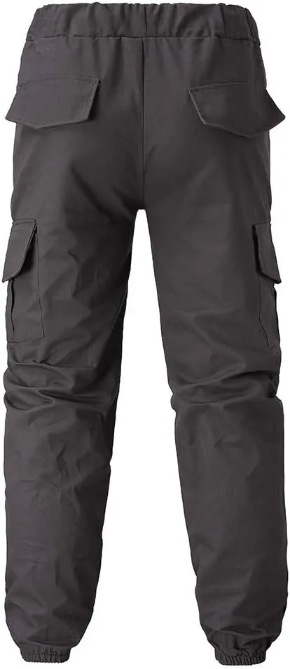 Cargo Trousers for Men Casual Jogger Sweatpants for Men Multi-Pocket Cargo Pants Drawstring Sports Trousers Stretch