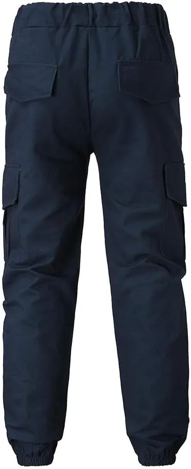 Cargo Trousers for Men Casual Jogger Sweatpants for Men Multi-Pocket Cargo Pants Drawstring Sports Trousers Stretch