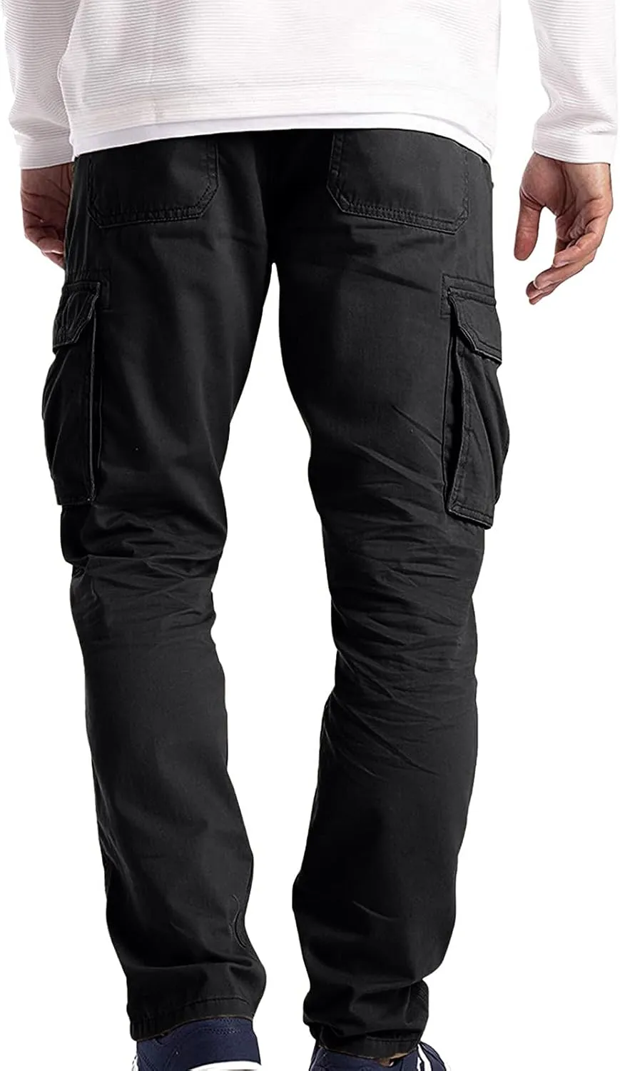 Cargo Trousers for Men Casual Long Trousers Men Athletic Jogger Sports Outdoor Trousers Men's Sweatpants with Zipper