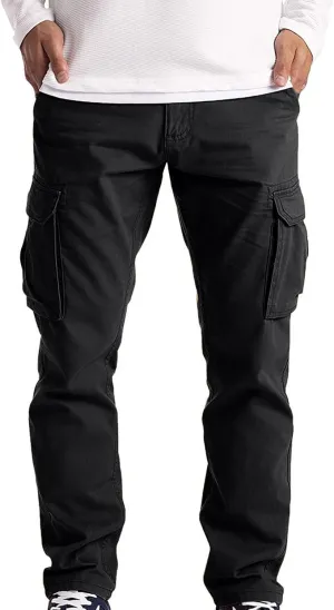 Cargo Trousers for Men Casual Long Trousers Men Athletic Jogger Sports Outdoor Trousers Men's Sweatpants with Zipper