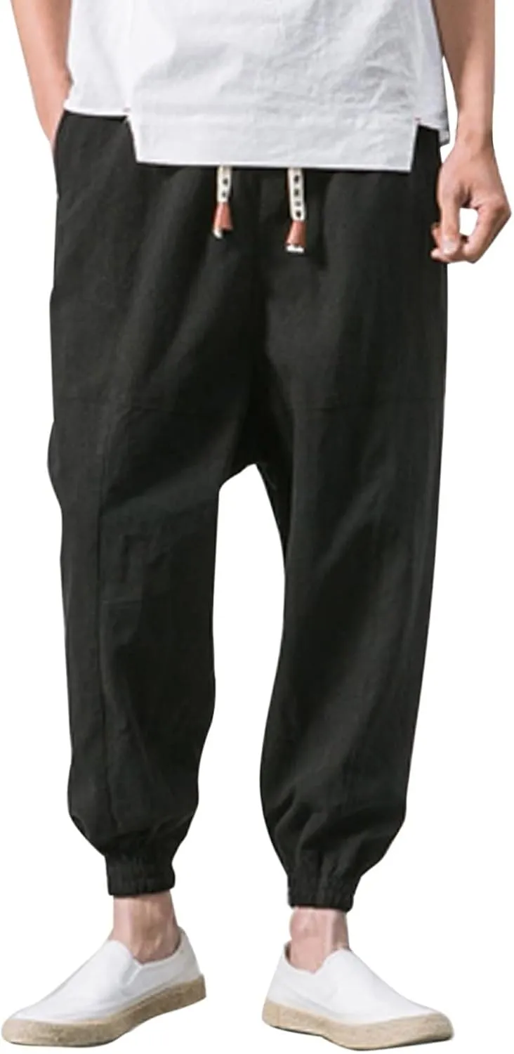 Cargo Trousers for Men Loose-fit Pants Athletic Drawstring Pant with Pocket Men's Heavyweight Fleece Cargo Sweatpants