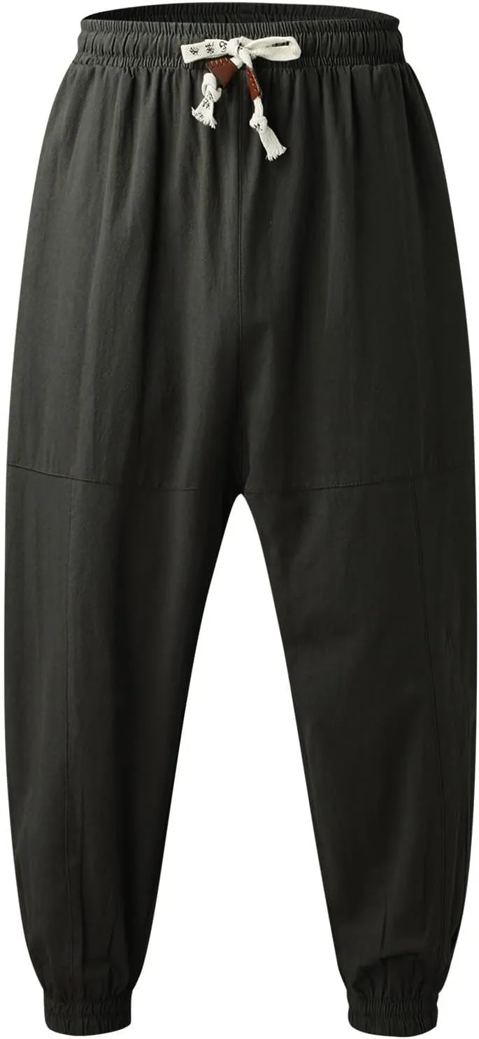Cargo Trousers for Men Loose-fit Pants Athletic Drawstring Pant with Pocket Men's Heavyweight Fleece Cargo Sweatpants