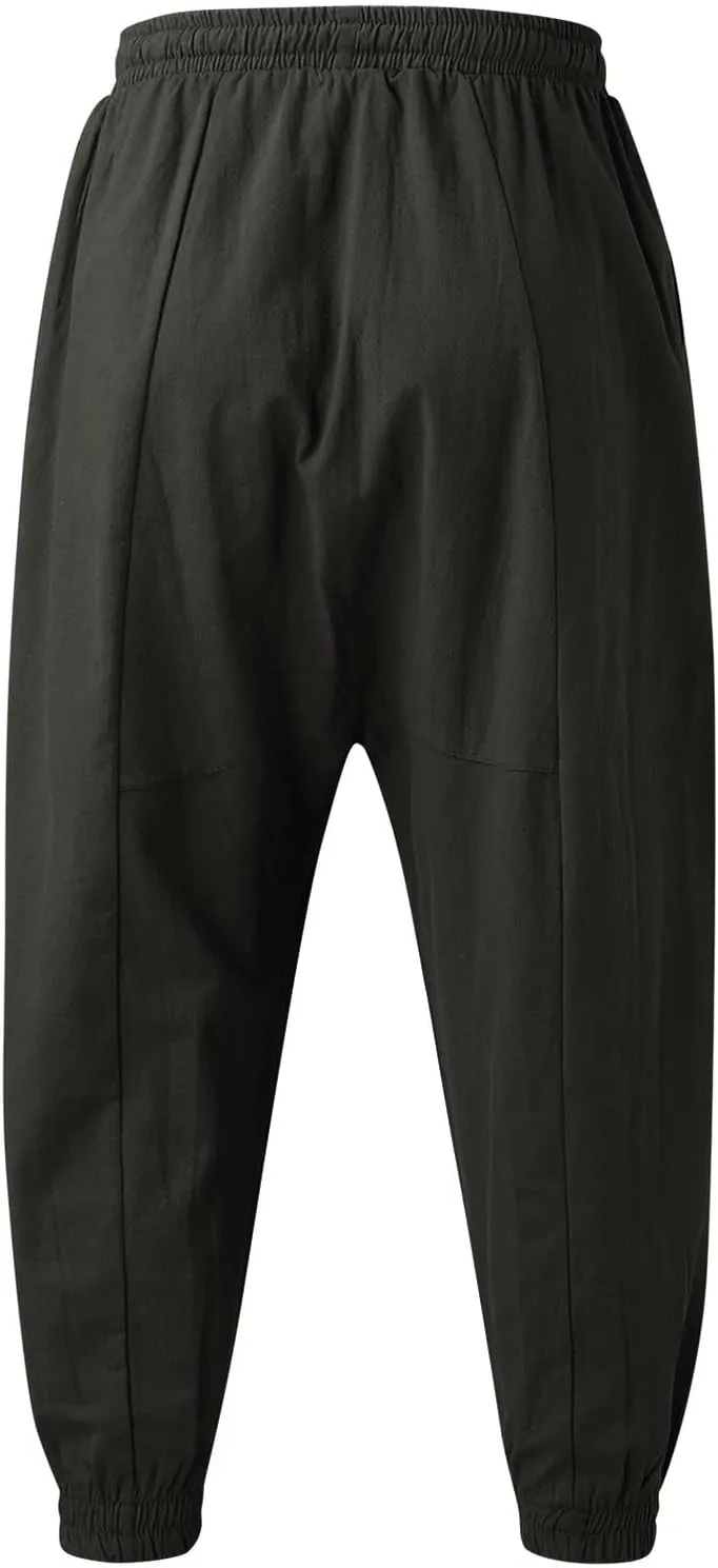 Cargo Trousers for Men Loose-fit Pants Athletic Drawstring Pant with Pocket Men's Heavyweight Fleece Cargo Sweatpants