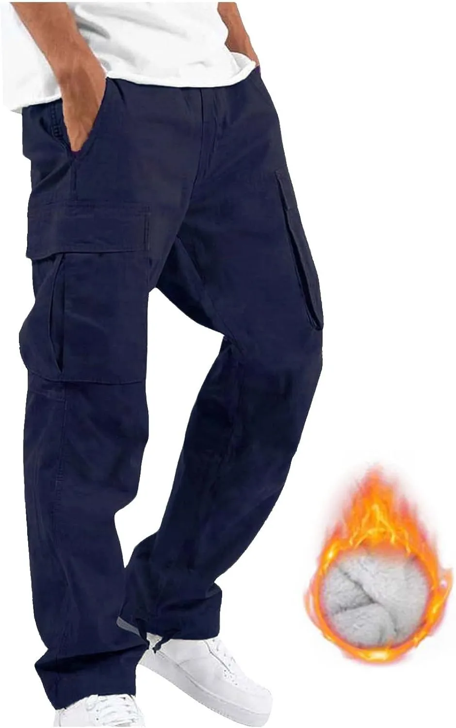Cargo Trousers for Men Multi-Pocket Pants Tooling Men's Pants Golf Pants Men Stretch Men's Heavyweight Cargo Fleece