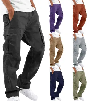 Cargo Trousers for Men Multi-Pocket Pants Tooling Men's Pants Golf Pants Men Stretch Men's Heavyweight Cargo Fleece