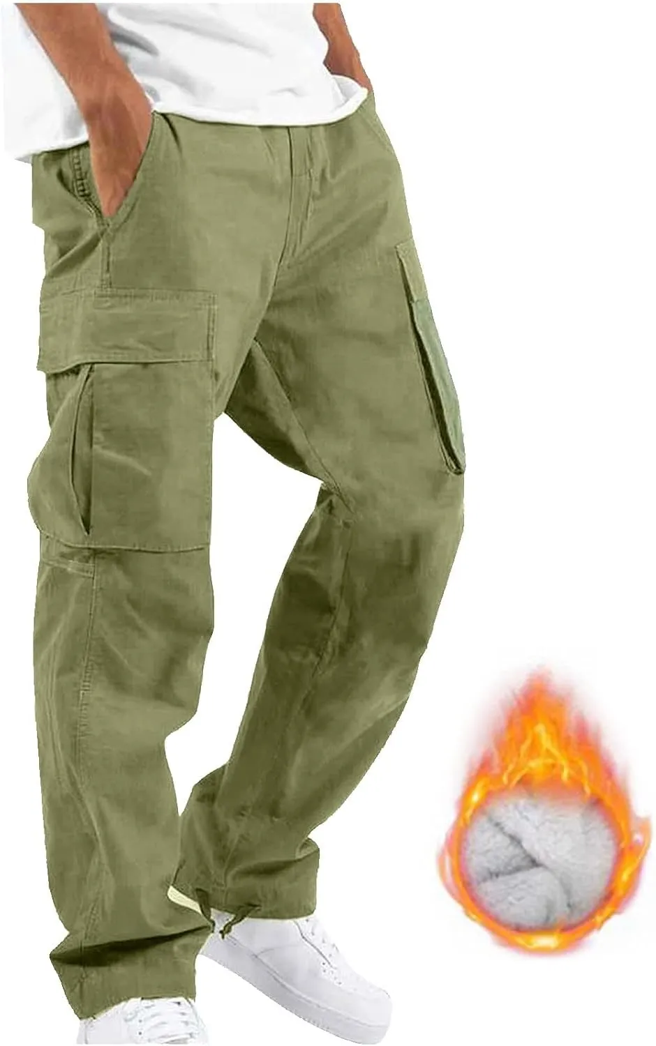 Cargo Trousers for Men Multi-Pocket Pants Tooling Men's Pants Golf Pants Men Stretch Men's Heavyweight Cargo Fleece