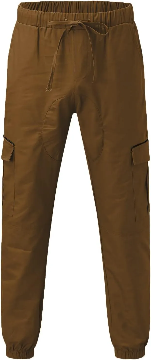Cargo Trousers for Men Outdoor Jogging Workout Running Gym Regular Fit Mens Joggers Sweatpants Lightweight Drawstring