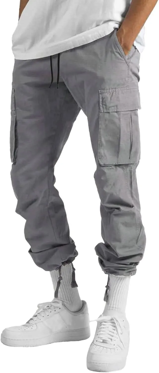 Cargo Trousers for Men Pants Hip Hop Letter Printed Street Hip Hop Jogging Sweatpants Casual Elastic Waist Trousers