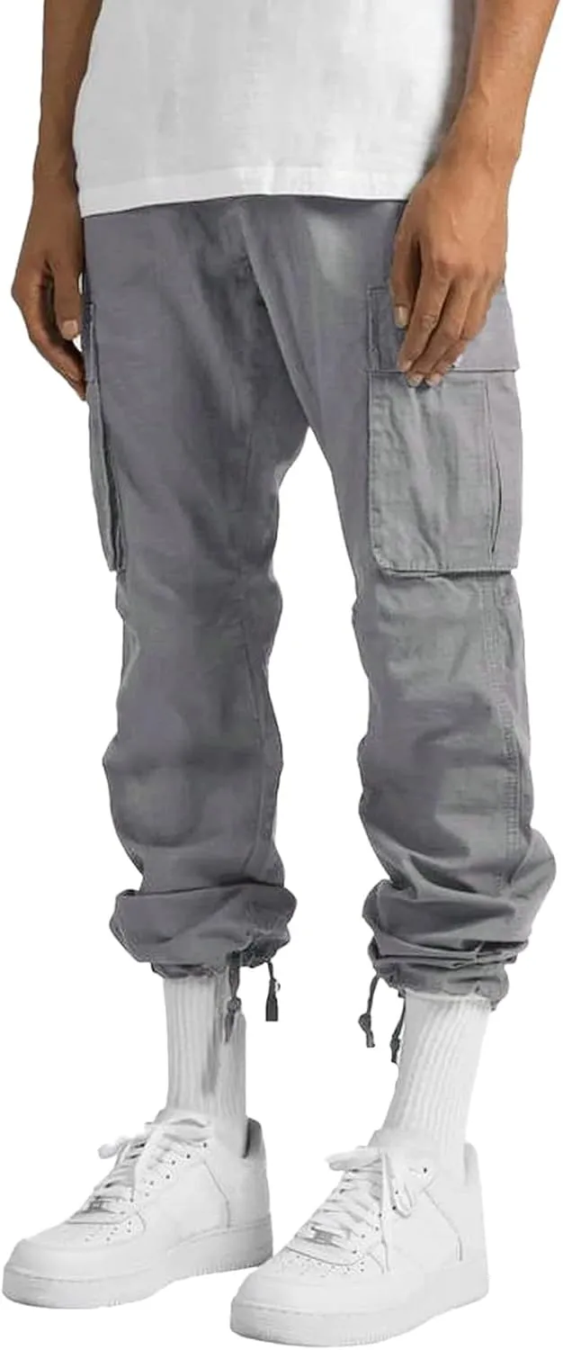 Cargo Trousers for Men Pants Hip Hop Letter Printed Street Hip Hop Jogging Sweatpants Casual Elastic Waist Trousers